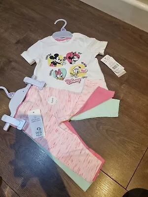 Baby Girls 3-6 Month Minnie Mouse T And Leggings Bundle • £5.50