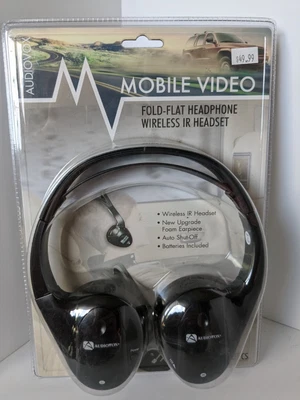 $12 • Buy Audiovox Mobile Video Fold Flat Headphone Wireless IR Headset New In Package