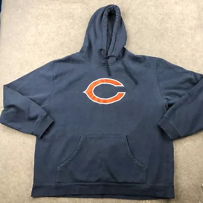 Chicago Bears Hoodie Mens 2XL Blue Graphic Spell Out Fleece Sweatshirt Thick • $24.95