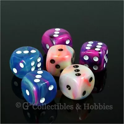 NEW Set Of 6 Festive Dice Set - 3 Colors Six Sided RPG D&D Game 16mm D6 Chessex • $6.99