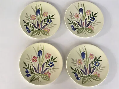 $19.95 • Buy Vintage Red Wing Hand Painted Floral Dessert Plates 6.75  Set Of 4
