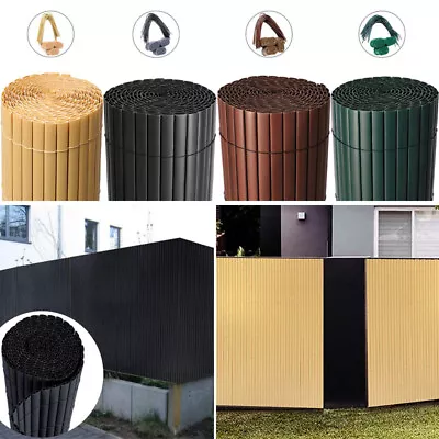 PVC Garden Screening Roll Fence Privacy Border Panel Bamboo Effect Fencing Cover • £45.95