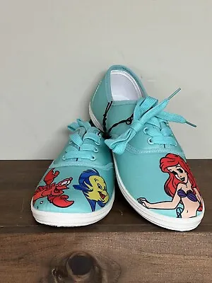 Disney The Little Mermaid Ariel Flounder Sebastian Sneakers Shoes Wm Size 9 New • $24.99