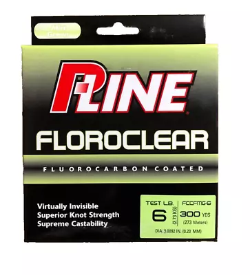 P-Line Florocarbon Coated Fishing Line MIST GREEN Line 6 Test Lbs 300-yds ** • $13.99