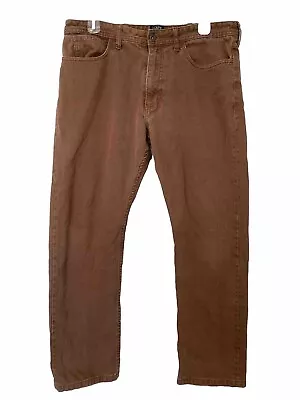 J.Crew Mens Sutton Pants 34x28 Brown Fleece Lined Thermal Hiking Outdoor Warm • $23.74