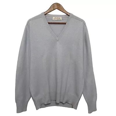 McGeorge Of Dumfries 100% Pure Cashmere Sweater Sz 117 Cm 40” XL Blue Men Women • $99.99