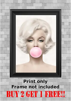 £3.20 • Buy Marilyn Monroe Bubblegum Fashion Wall Art Photo Print Picture Gift A5 A4 A3