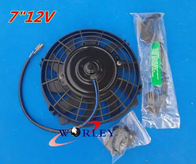 7  12V Bend Pull/Push Slim Radiator Electric Thermo Fan+Mounting Kits 7 Inch • $22.47