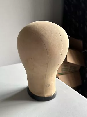 $35 • Buy Vintage Canvas Cloth Mannequin Head  Millinery Hat Making Wig Hat Block Form