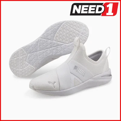 $44.95 • Buy PUMA Women's Better Foam Prowl Slip On Shoes | White & Metallic Silver | 376542