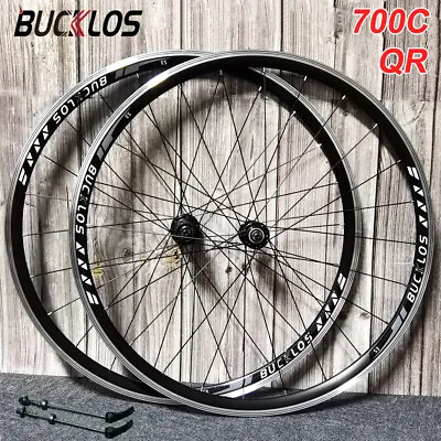 BUCKLOS 700C Road Bike Wheels Front Rear Rim Brake Fit 8/9/10S Clincher Tire • $152.85