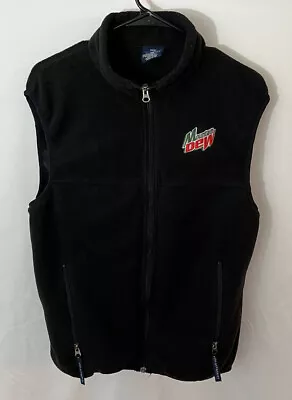 Mountain Dew Embroidered Black Fleece Vest Women’s Size Lg Black Port Authority • $7.75