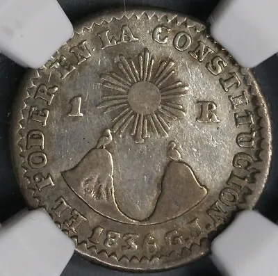 1836 GJ NGC VF 25 Ecuador 1 Real Rare Quito Silver Coin POP 1/1 (19030902C) • $995