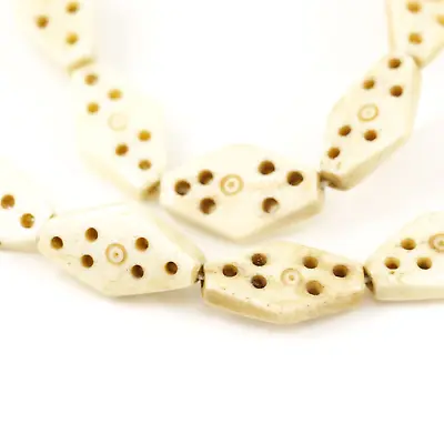 White Bone Beads Diamond Shape Kenya • £24.12