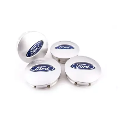 For Ford Wheel Centre Caps 4x66mm BB531A096RA Matte Chrome Badge Set Of 4 New • $34.99