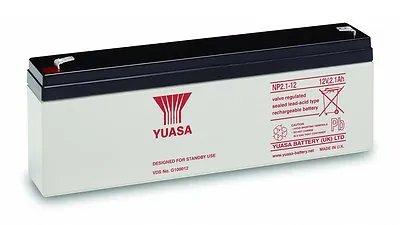 12 Volt 2.1ah Burglar Alarm Battery - Yuasa Np2.1-12 Np2.3-12 • £18.25