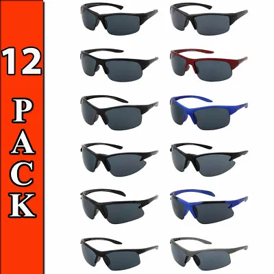 Sport Sunglasses Wholesale 12 Pack Wrap Style Glasses Bulk Lot All New Sunglass • $18.95