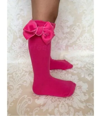 £6.50 • Buy PERFECT PRINCESS Spanish Knee High Velvet Bow Socks. Baby/Girls/School Uniform