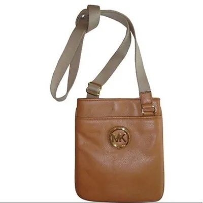 NWT Michael Kors Luggage Brown Fulton Leather Crossbody Swing Pack Bag Purse NEW • $116.99