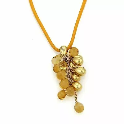 Marco Bicego Acapulco 18k Yellow Gold Citrine  Cluster Bead & Long Cord Necklace • $1850