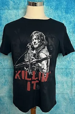 Walking Dead “Killing It” Daryl Dixon Mens Black T-Shirt Sz L Graphic Print • $14.99