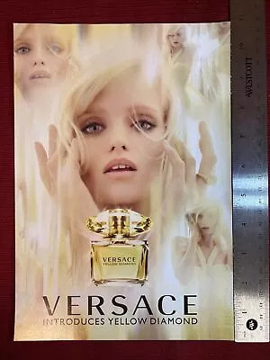 Model Abbey Lee For Versace Yellow Diamond Fragrance 2011 Print Ad • $6.95
