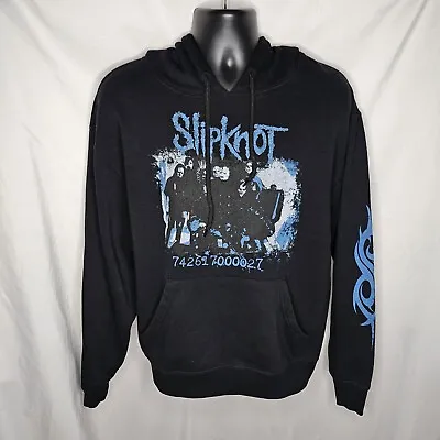 Mens Slipknot Black Portrait And Barcode Heavy Metal Band Hoodie 90s Y2K Size M • $49.99