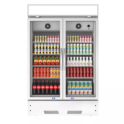 New Merchandiser Refrigerator 2 Glass Doors Commercial Beverage Cooler 18 Cu.ft • $1091.54