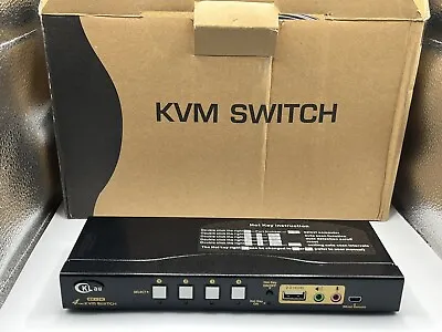 Cklau KVM Switch HDMI 4 Port With USB Hub Audio And 4 KVM Cables 4 Port HDMI N • $60