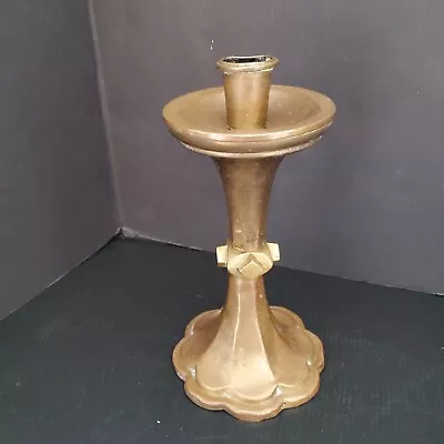 Vintage Gothic Revival Church Altar Brass Candleholder UNIQUE! • $99.99