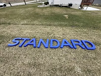 VINTAGE Standard SERVICE STATION  SIGN LETTER OLD GAS OIL 24” Plastic Blue • $600