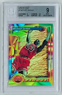 MICHAEL JORDAN 1993 Topps Finest REFRACTOR #1 - BGS 9 Mint W/ 2 9.5's • $2999