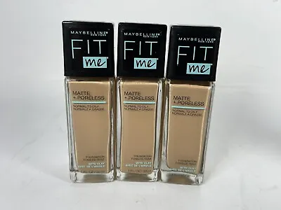 3 Maybelline New York FIT ME Matte + Poreless Foundation 220 NATURAL BEIGE 1 Oz • $22.09