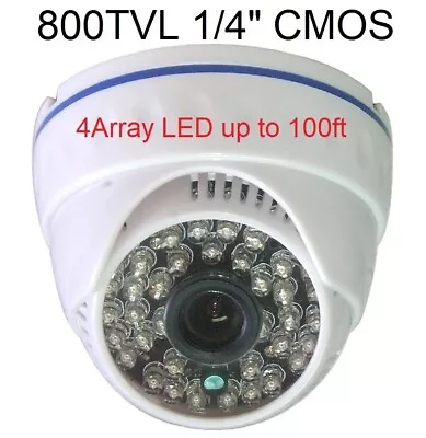 FVB-4S118 800TVL CMOS 1/4  48IRxF0.5mm Up To 95FT 2MP 3.6mm Lens Dome Camera • $11.76