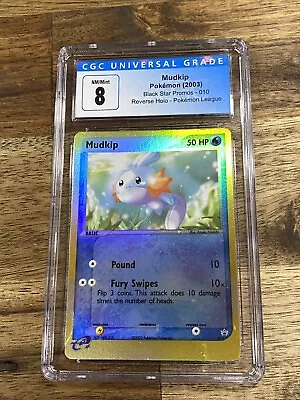 Pokemon Promo Mudkip Black Star Promo PSA 8 REVERSE HOLO 010 • $49.98