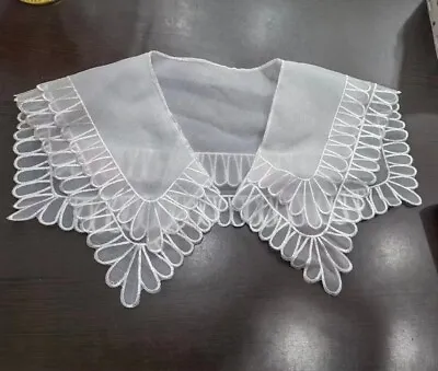 White Sheer Sailor Collar Oversize Large Dressmaking See Photo For Ideas L21 • £4.99