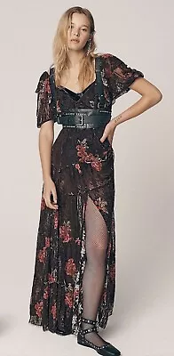 Free People Grunge Brown Floral Lace Dress • $45