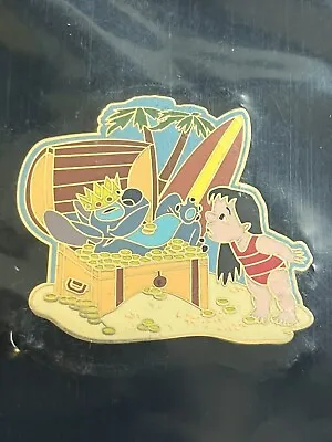 RARE Disney Pin Stitch & Lilo Surf Beach Treasure Chest HTF LE 250  NOC • $97.74