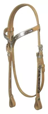 Light Oil Western Leather Silver Show V Brow Bridle & Split Reins Horse Size 085 • $39.94