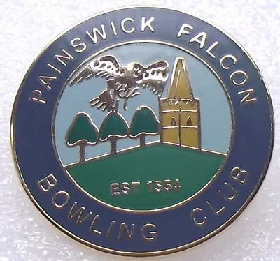 Bowling -Painswick Falcon Bowling Club  Vintage Enamel Badge • £1