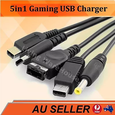 5in1 USB Charger Cable For Sony PSP Nintendo 3DS 2DS NDSi Wii GameBoy Advance • $6.30