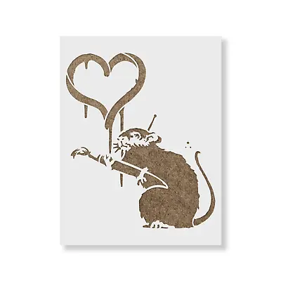 Banksy Love Rat Stencil - Durable & Reusable Mylar Stencils • $5.99