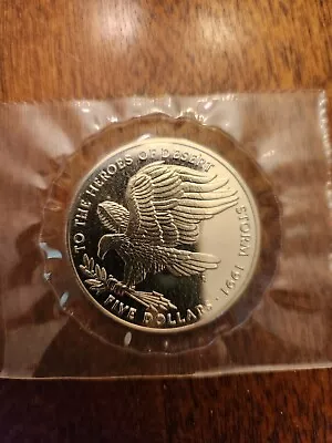 1991 Marshall Islands TO THE HEROES OF DESERT STORM $5 Dollar Coin 1-1/2” Sealed • $2.99