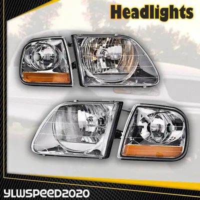 Pair Clear Headlights W/ Corner Lights Fit For 97-03 Ford F150 99-02 Expedition • $49.88