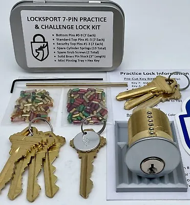 Locksport Premium 7-Pin Practice Lock & DIY Challenge Lock Kit • $51.95