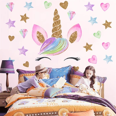 Nursery Wall Sticker Decals Unicorn Art Decal Sticker Home Room Decor Removable • $10.45