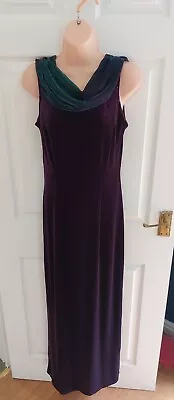 Purple Velvet Full Length Long Maxi Gothic  Dress  10 Halloween Party  • $31.08