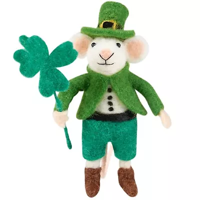 Primitives By Kathy St. Patrick's Day Mouse Felt Critter Gift Leprechaun Decor • $14.95