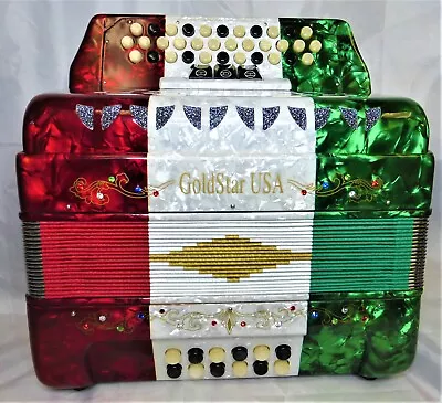 GoldStar 34 Button 12 Bass Accordion 3 Switch GCF With Straps And Case • $599