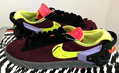 Nike X Acronym Blazer Low Acrnm Night Maroon Lemon Venom Black 10.5 Dn2067-600 • $40